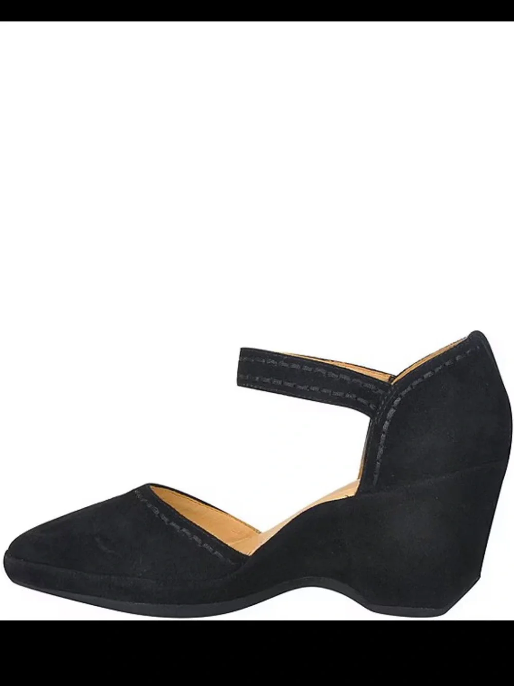 L`AMOUR DES PIEDS ORVA WOMEN'S BLACK KIDSUEDE ANKLE STRAP PUMPS SIZE 8.5